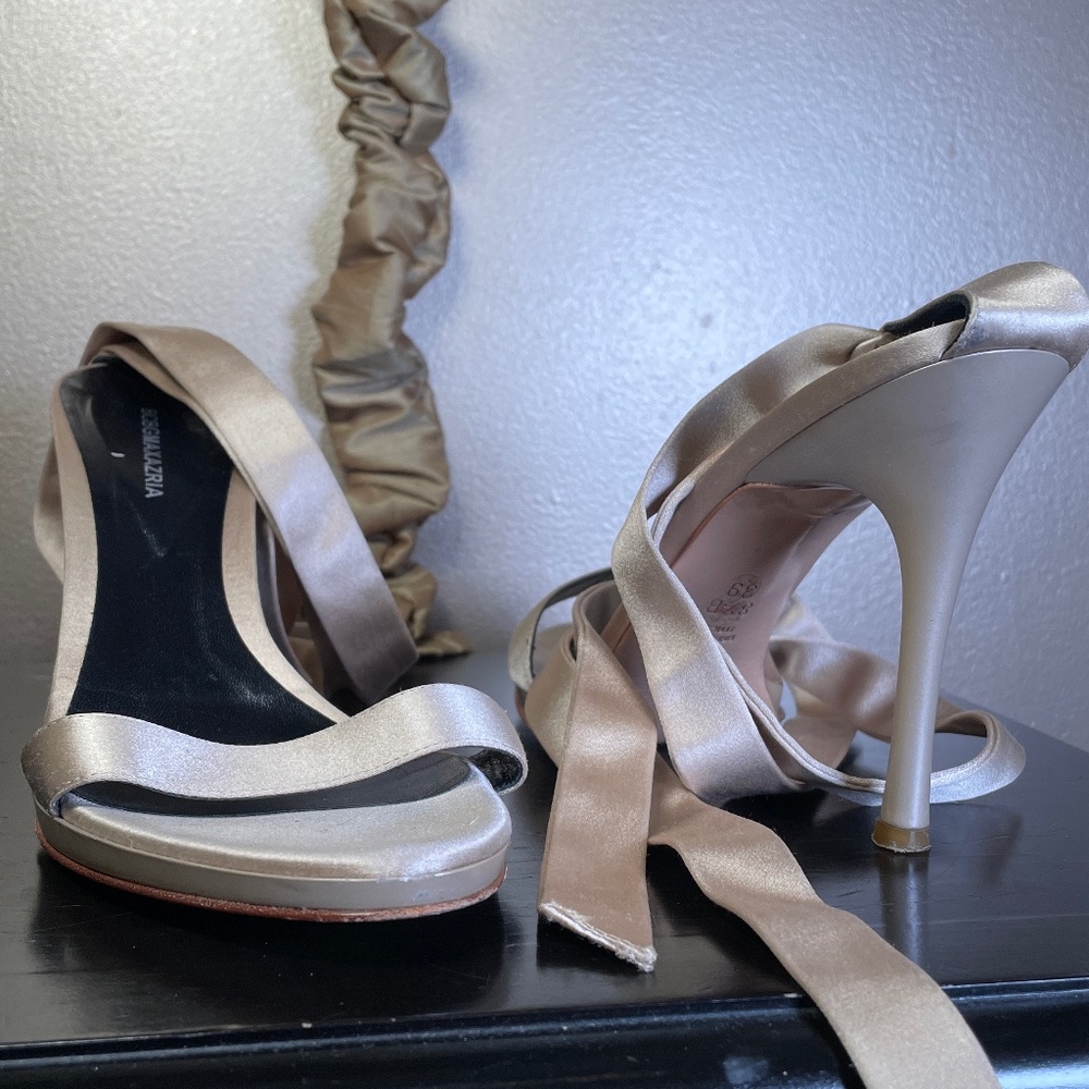 BCBG Maxazira Satin Tie Heels